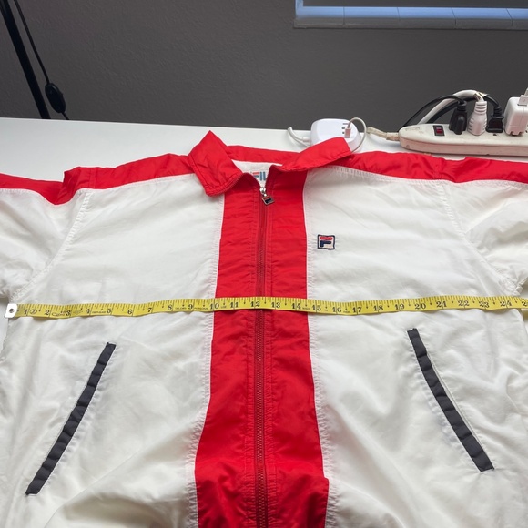 Vintage 80’s Fila Unisex Retro Red and White Color Block Tracksuit Set US40 - Picture 14 of 16